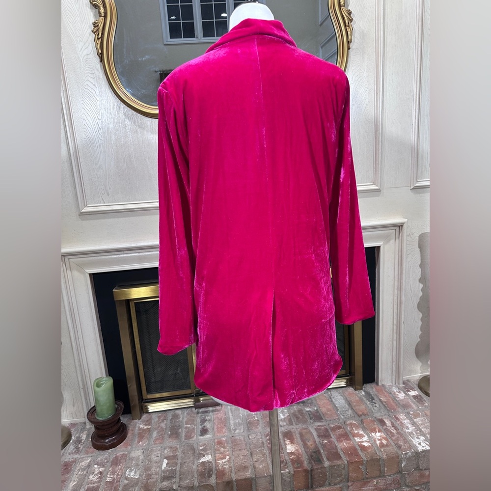 Endless Rose Pink Velvet Blazer Jacket Women’s M Soft Stretch Shawl Collar - Picture 5 of 12